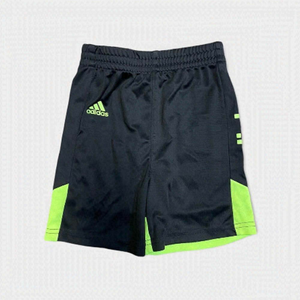 𝅺ADIDAS | Toddler Black and Lime Green Basketball Shorts